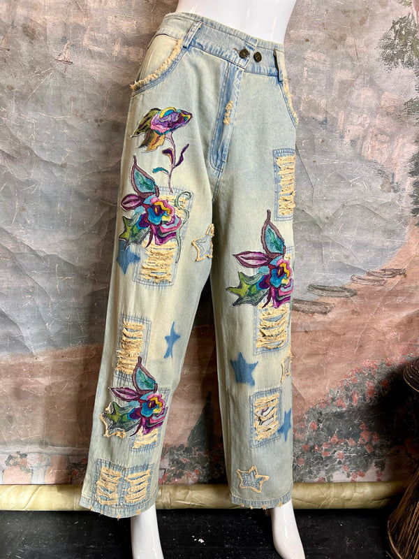 PLV-77P Peace & Flower Jeans