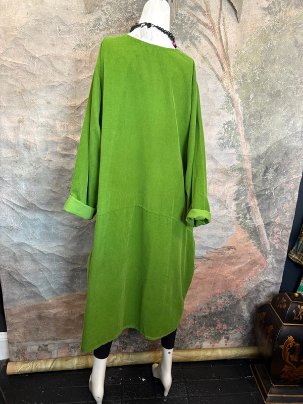 92003 Corduroy Pocket Dress-Kiwi