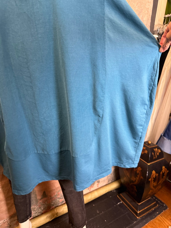 6512AU Cowlneck Bubble Dress-TEAL