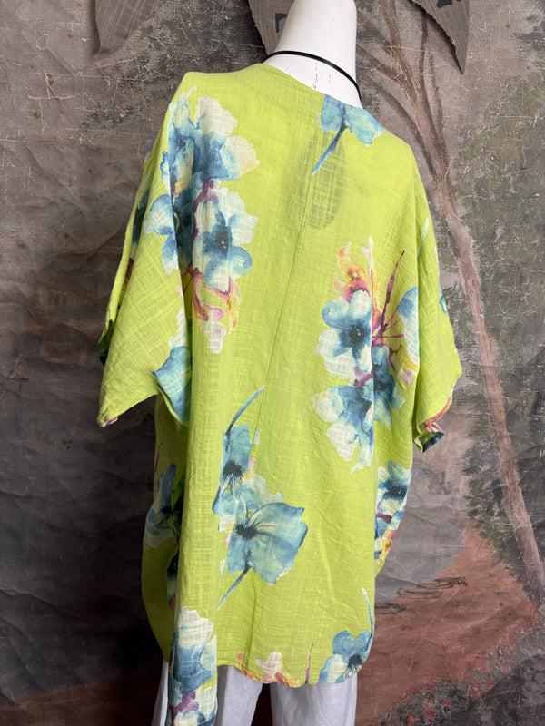 91266A Art to Wear Flower Shirt-Lime