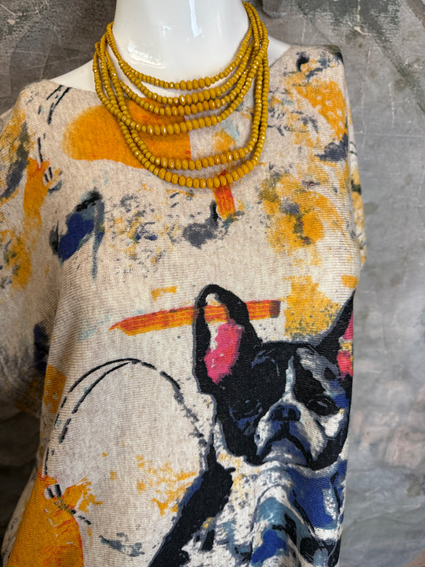 25704 Icon Print Sweater-Frenchy