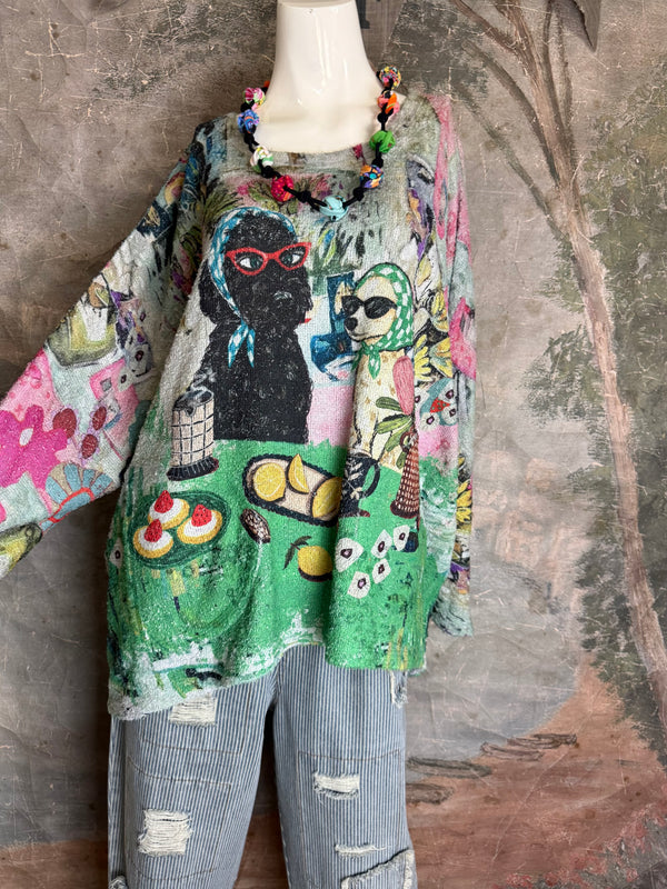 T761BEG Hi-low Top w/Pocks-spill tea!