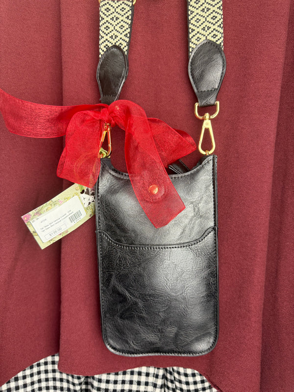 0003A Tall Tales Slim Vertical Crossbody Bag-Black