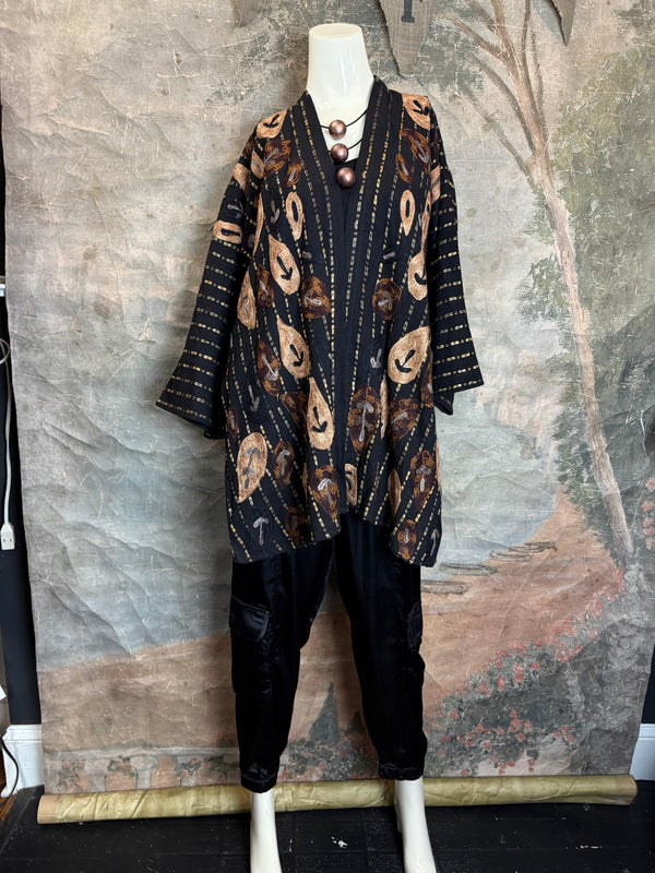 ANU 19828 Embroidered Duster JKT-Fudge