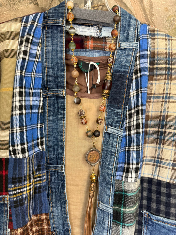 5573 Lodge Flannel Cardigan-Mix D