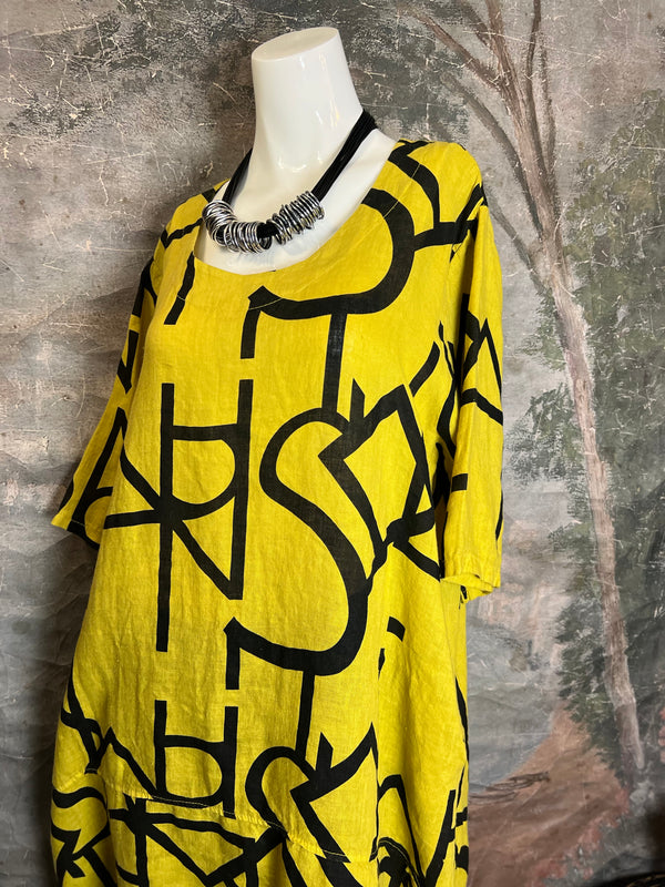 91470 S/Slv Tunic Letter Dress-MANGO