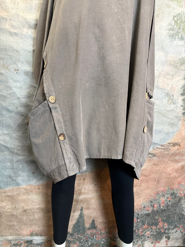 91983 Corduroy Pocket Tunic-Mocha