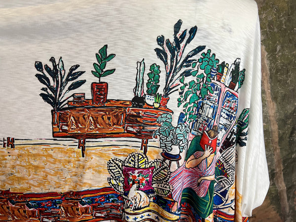 T1369K White Knit Whimsy Top-Book Lover