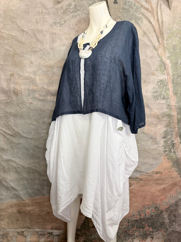 MP-MT348 Bolero With Button-Navy