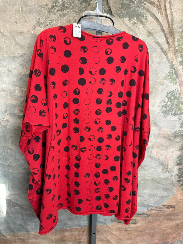 715CL-MOON Oversized Tunic Tee-Red