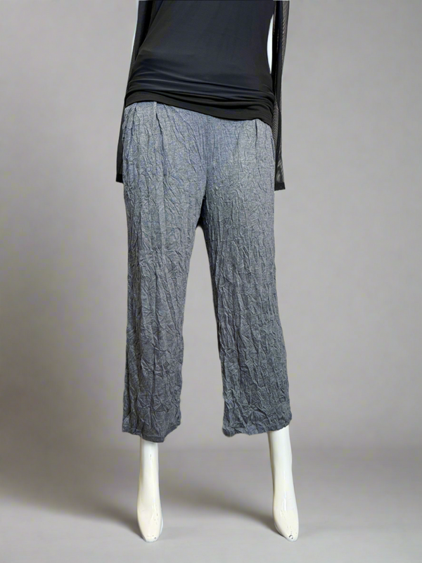 24624 Crinkle Solid Pants-Grey