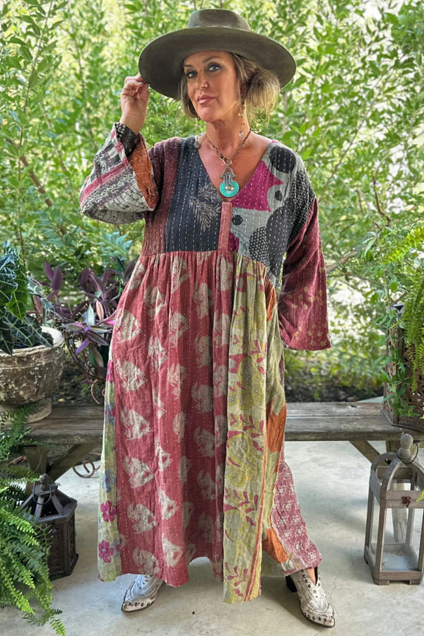 JG-156 Kantha Sunrise Dress-Mix 1