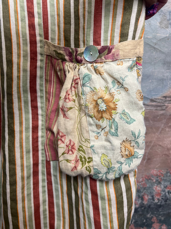 5561 OOAK Patch Linen Overalls-The Mabel