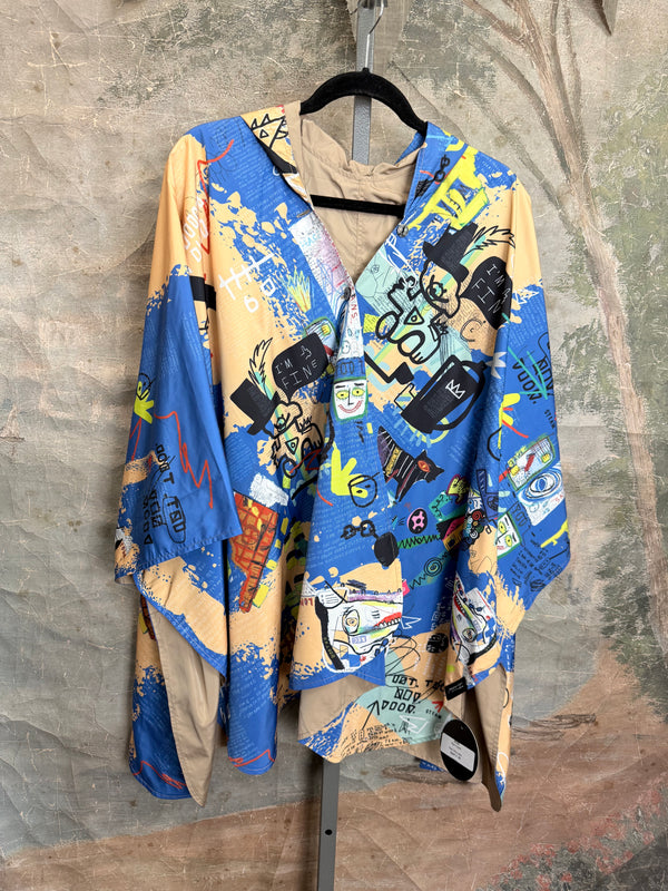 Inoah's Artful 2 Look Raincape-Curious Bots