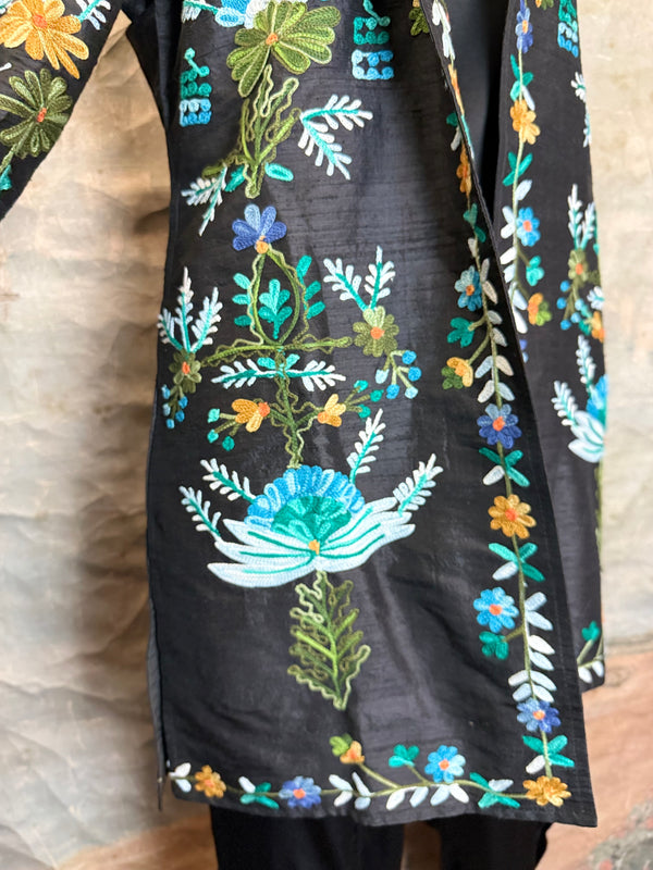 ANU 19969 Silk Embroidered Jacket-Lapis