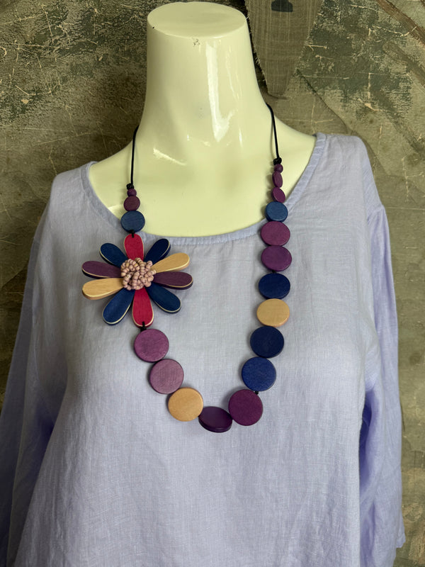 MP-HLT561 Ruffle Hem Top-Purple Heather