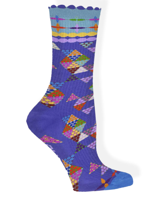 WW13 American Quilt Socks-violet hues