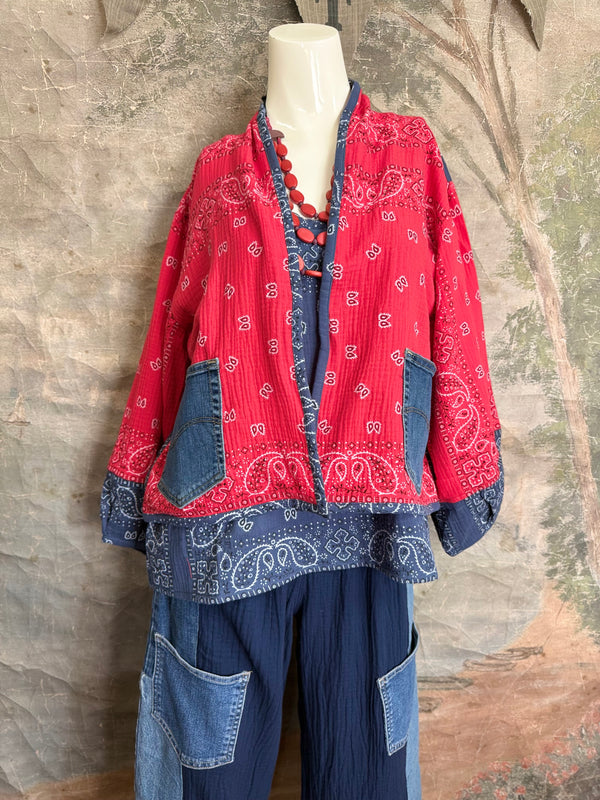 5756 Bandana Mix Cardigan