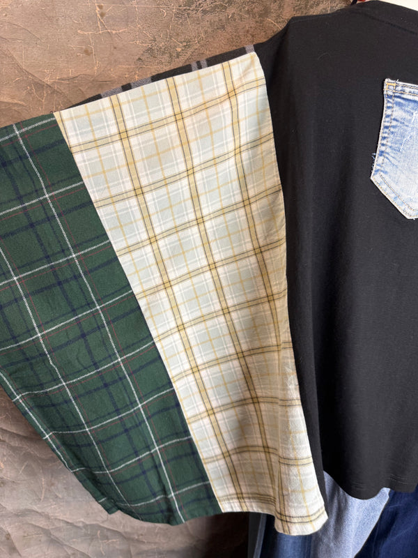 5576 Flannel Band Tee Topper-C