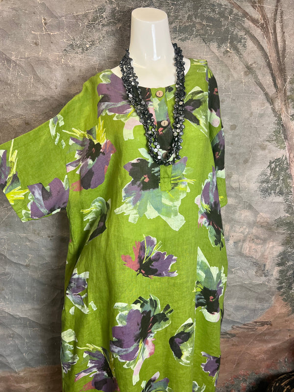 91877-52 Artful Bloom Dress-Kiwi
