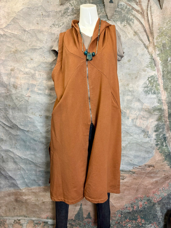 2626AU Zip Hoodie Vest-Ginger