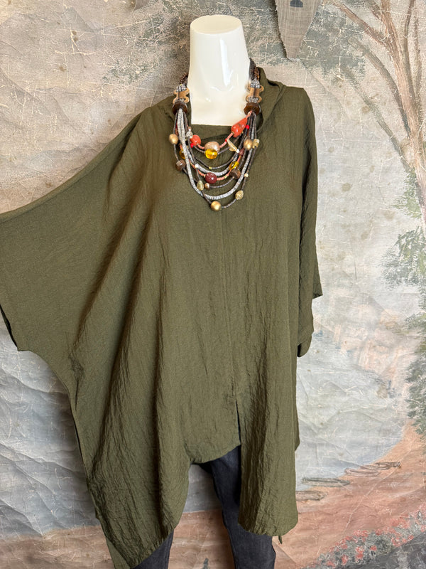 2066-11 Asymmetrical Cowlneck-Olive