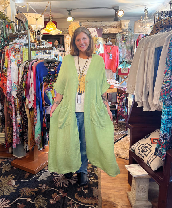 3405 Knot Pocket Dress-Apple Green