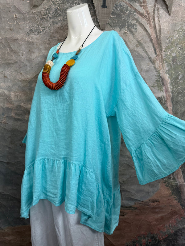 MP-HLT651 Baby Doll Top-Aqua