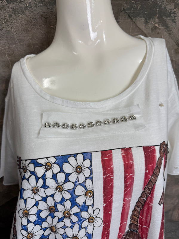 ARB Celebrate W/Chic USA Tshirt-White/Floral