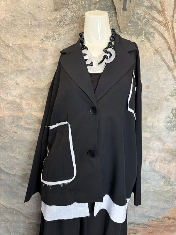 69583 Chic Blazer Jacket W/Trim