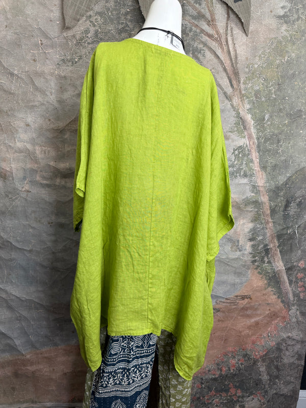 91624 Solid Patch Tunic Shirt-Kiwi