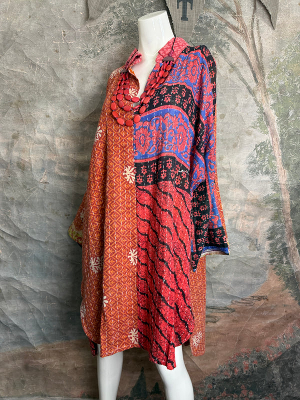 1013w Long Kurta Shirt Dress-Mabel