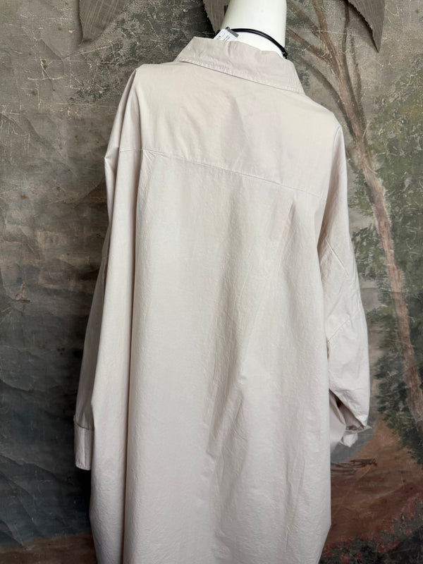 91750 Oversized Shirt Jacket-Beige