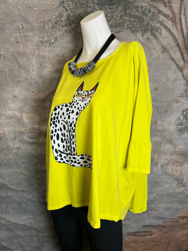 T1388C One Size Dolman Slv Tee-Sassy/Yellow