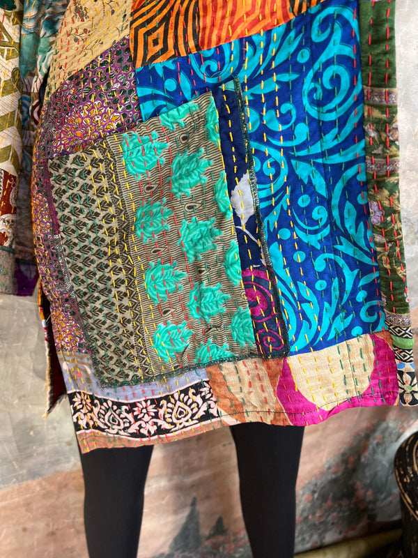 5683J Kantha/Vintage Kimono JKT-Bold Mix