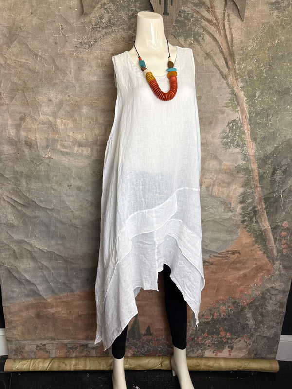 751 Artistry Layered Tank Dress-White