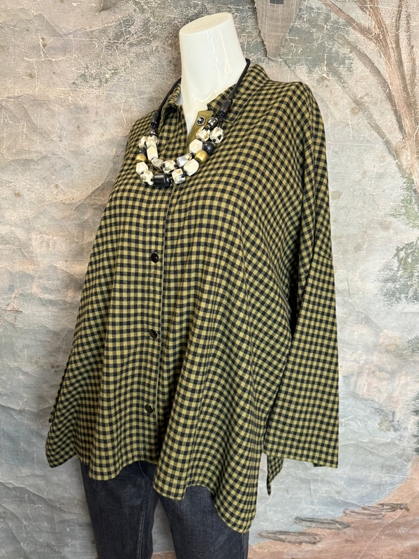 2500-2165 Small Check Big Shirt-Teak