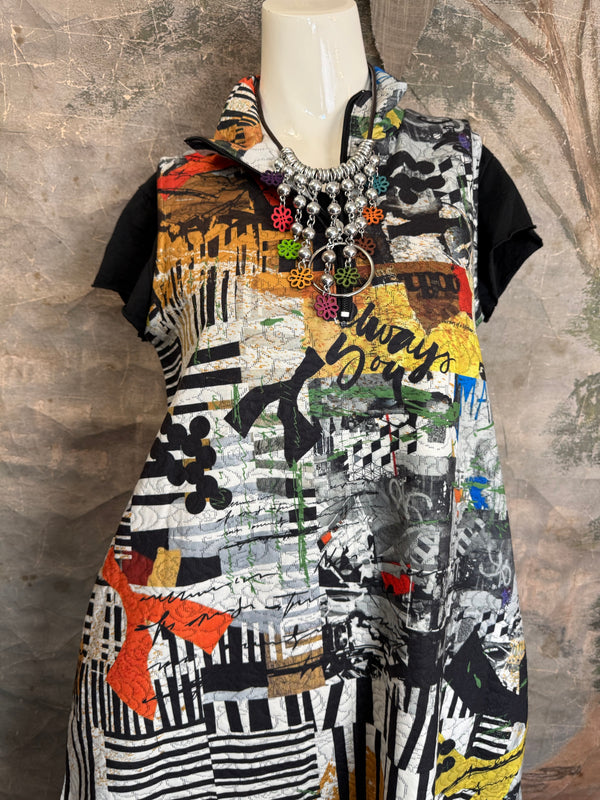 D502NB Slvless Sharkbite Dress-Always You.