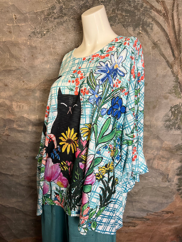 T1369K White Knit Whimsy Top-Misty Bloom