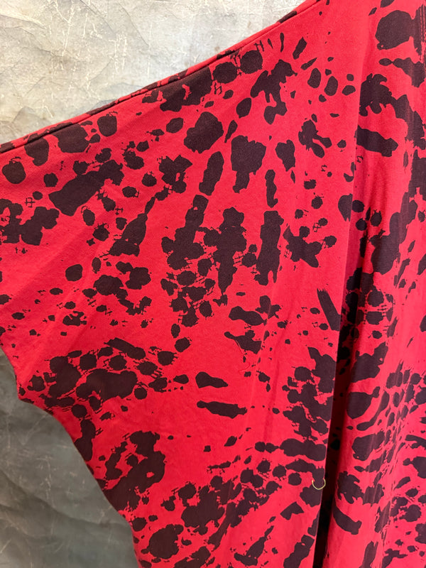 715CL-Burst Oversized Tunic Tee-RED