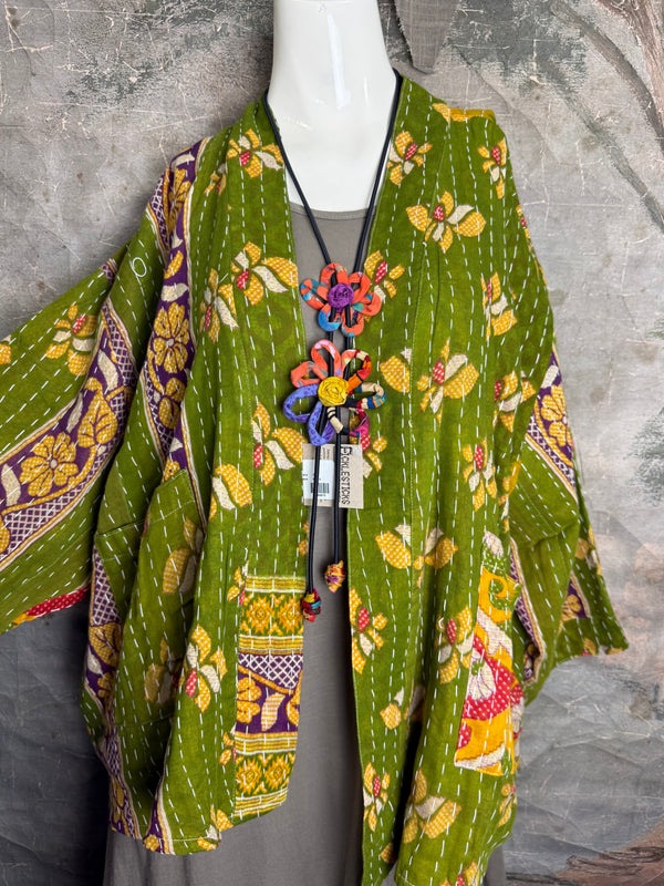 1040w Kantha Long Sleeve Jacket-Eve