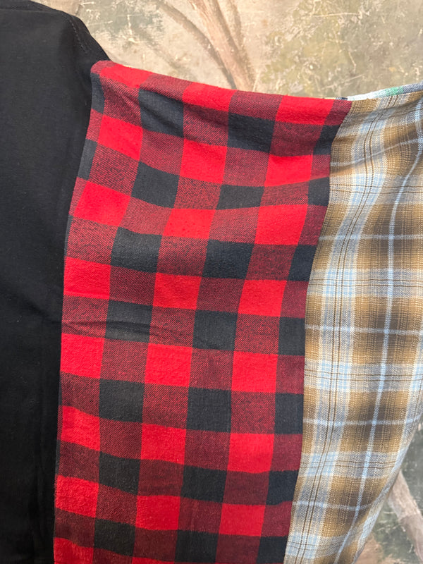 5576 Flannel Band Tee Topper-C