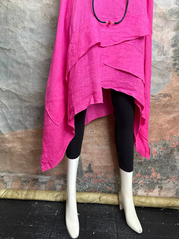 751 Artistry Layered Tank Dress-Fuchsia