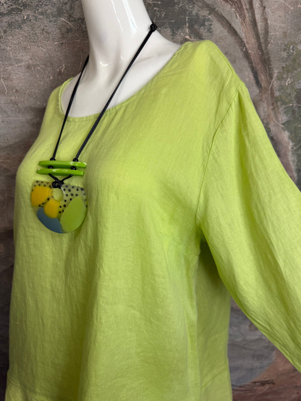MP-HLT561 Ruffle Hem Top-Kiwi