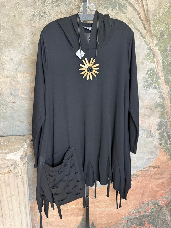 1231-62 Laser Pullover Hoodie-Black