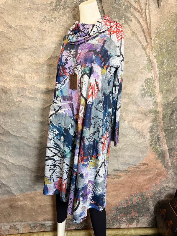 D543F Cowl Neck ASYM Dress-Grape Jam