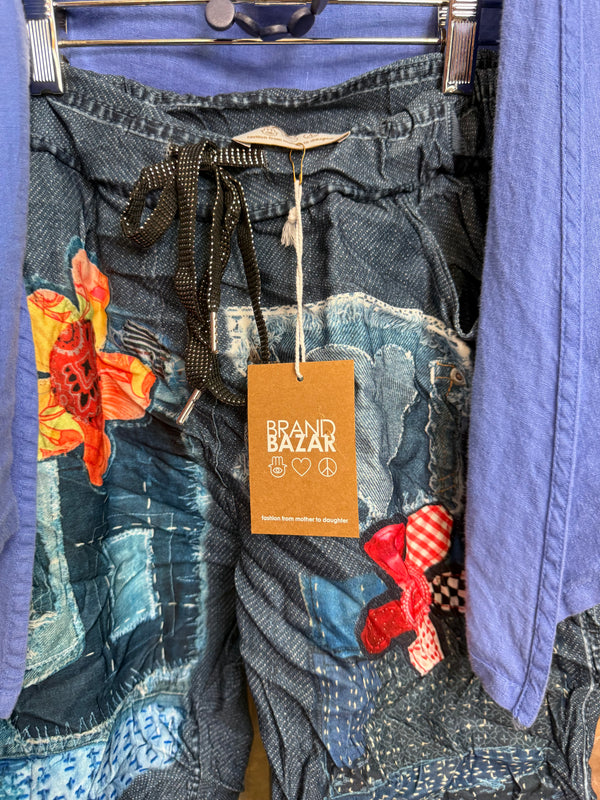 0A910 Pull On Stretch Pants-Denim/Doodle