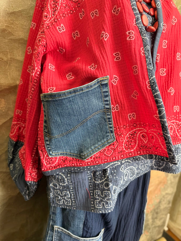5756 Bandana Mix Cardigan
