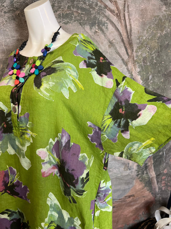 91877-52 Artful Bloom Dress-Kiwi