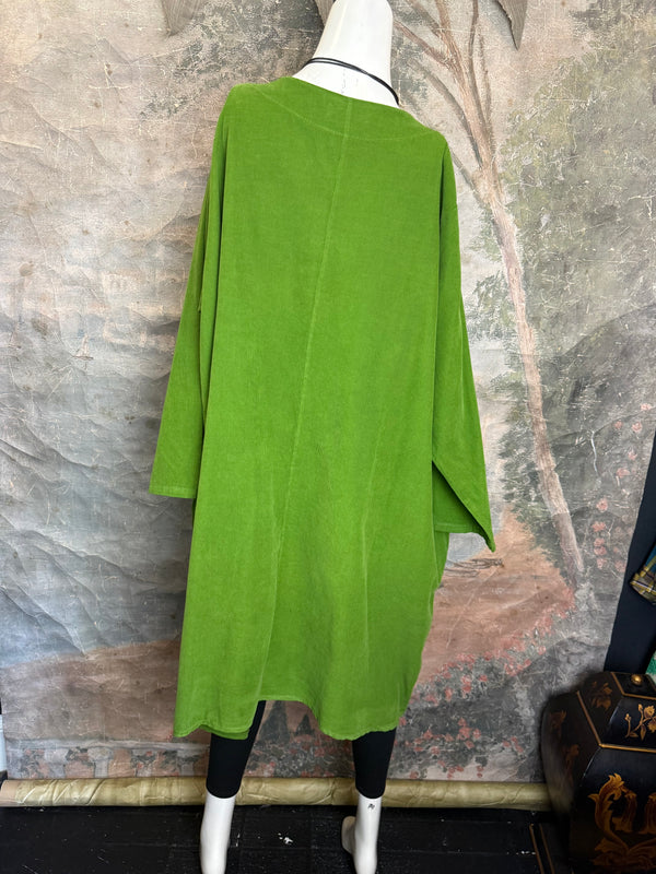 90847 Corduroy Sunflower Dress-Kiwi